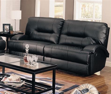 Black Bonded Leather Motion Living Room Sofa Woptions
