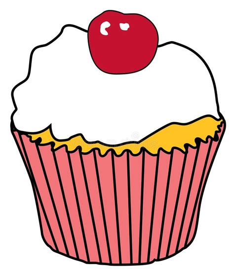 Cupcake With Cherry Stock Vector Illustration Of Baked 146743300