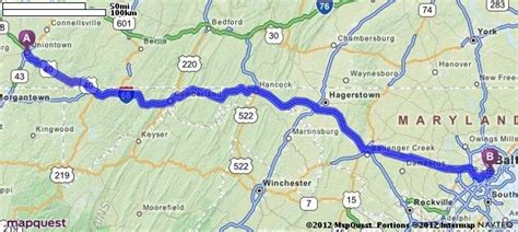 Driving Directions From Uniontown Pennsylvania To Baltimore Maryland