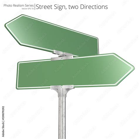 Vector Street Sign Vector Of Green Two Way Street Signs Pointing In