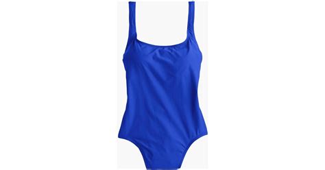 J Crew Synthetic Women S Scoopback One Piece Swimsuit In Blue Lyst