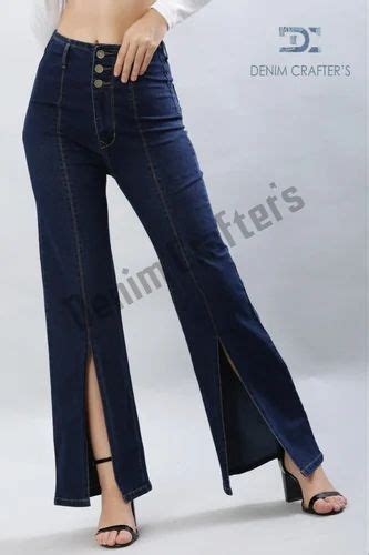 Regular Ladies Dark Blue Denim Jeans Button High Rise At Rs 750 Piece In New Delhi