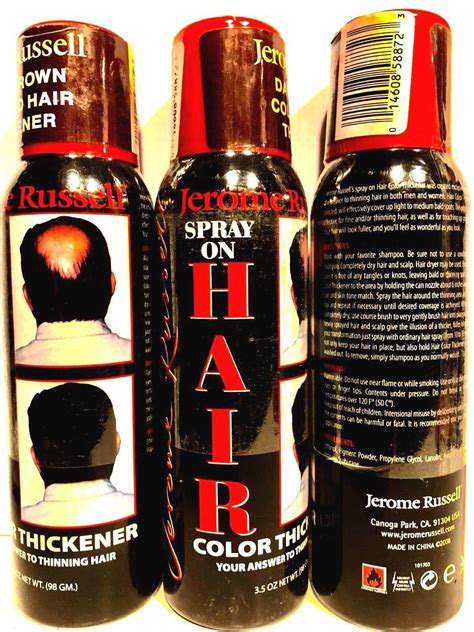 Jerome Russell Dark Brown Spray On Hair Color Thickener 35 Oz 3 Cans
