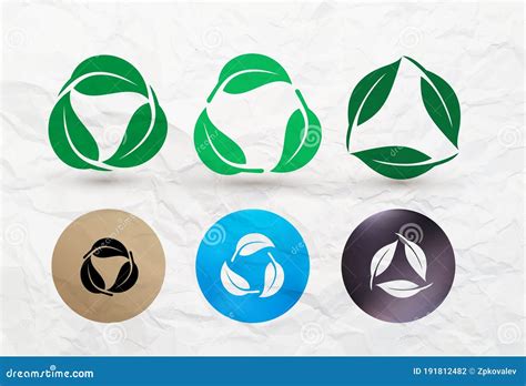 Set Of Biodegradable Recyclable Plastic Free Package Icon Bio