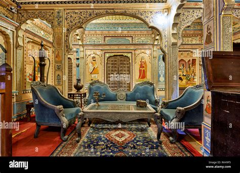Interior Shot Of Ornated And Decorated Kothari Patwa Haveli Jaisalmer