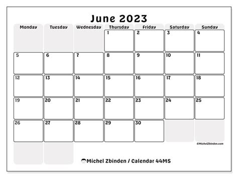 Calendar June 2023 44ms Michel Zbinden Sg