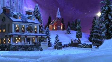 Christmas Snow Scene Country Inn Church 1 Stock Footage