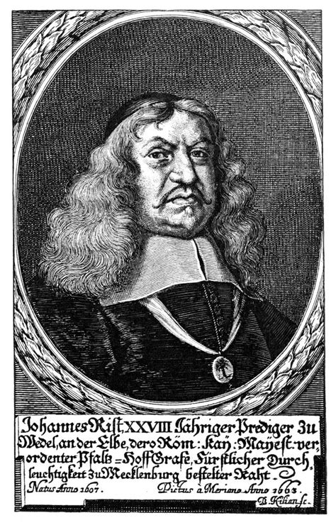 Johann Von Rist N1607 1667 German Poet Copper Engraving 1663 Poster