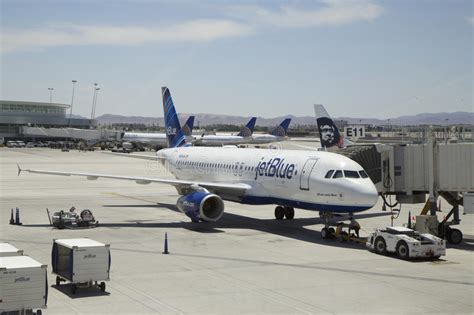 Jet Blue Airbus A320 Aircraft Ready To Take Off At Las Vegas Airport