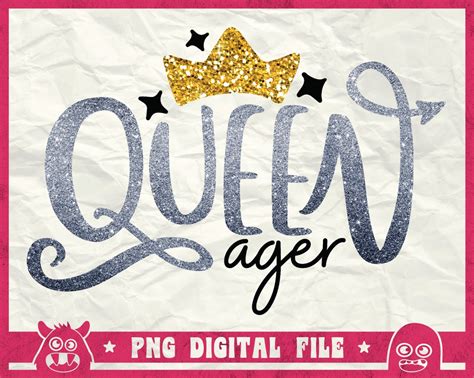 Queenager Svg Teenager Crown Png Queen Crown Svg Queen Ager Etsy Finland
