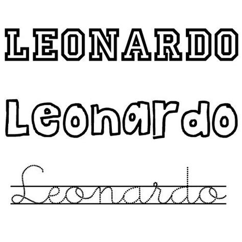 Dibujo Del Nombre Leonardo Para Colorear