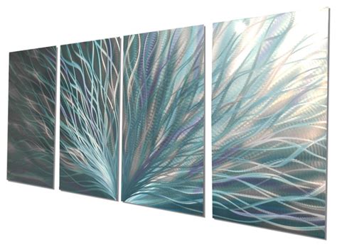 Radiance Mint Metal Wall Art Abstract Modern Decor By Miles Shay