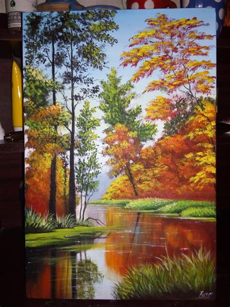 Oil painting of a rural sunset landscape with a golden sunflowe rear view of painter man painting the wall, with paint roller an. Easy Realistic Acrylic Painting | Acrylic painting flowers ...
