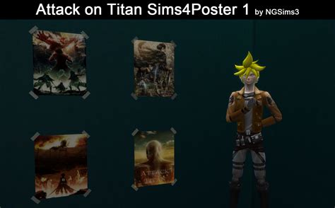 Ng Sims 3 Attack On Titan Poster 1 And 2 Ts4 Decor