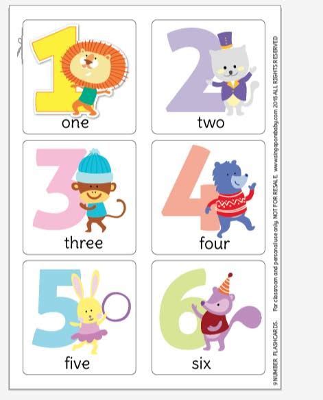 Number Flashcards Free Printable Pdf Singapore Baby Number