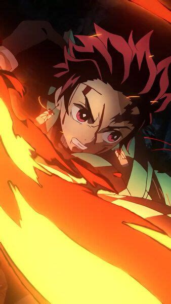 Tanjiro Flaming Katana Kimetsu No Yaiba 4k Hd Mobile Smartphone And Pc