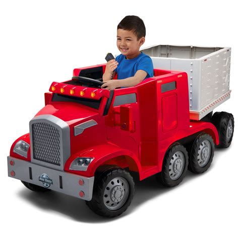 Semi Truck And Trailer Ride On Toy By Kid Trax Red Rig