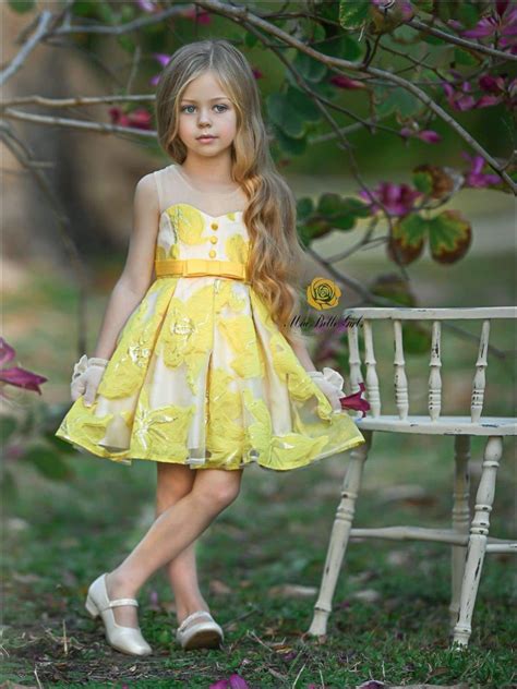 Girls Sleeveless Floral Embroidered Pleated Special Occasion Dress