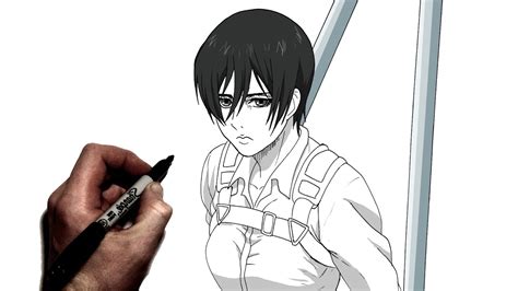 How To Draw Mikasa Step By Step Attack On Titan Season 4 Youtube