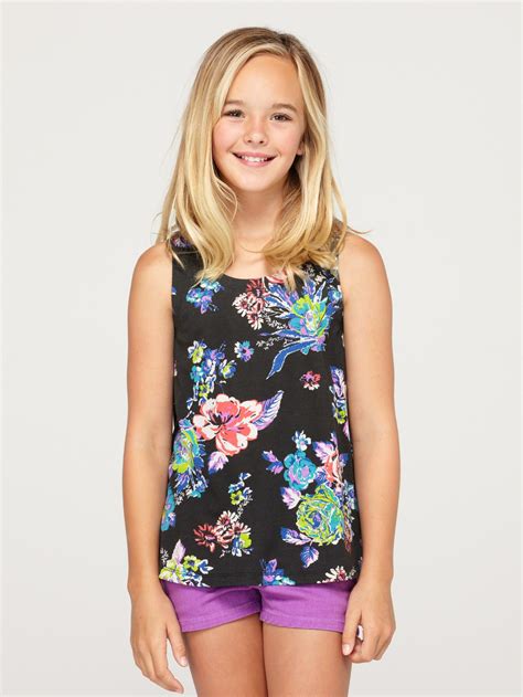 Girls 7 14 Hideaway Tank Top Floral Tops Tops Fashion