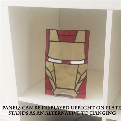 Iron Man Stained Glass Panel For Wall Window Or Suncatcher Etsy