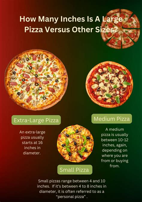 how many inches is a large pizza pizza sizes guide 20
