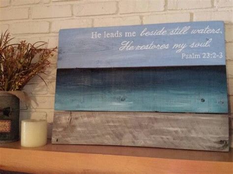 Ocean Sign Psalm 23 Hand Painted Wooden Signs Designs By Vena