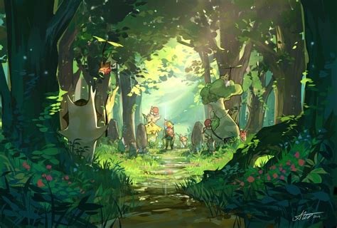 Legend Of Zelda Breath Of The Wild Art Link In Korok Forest Hestu