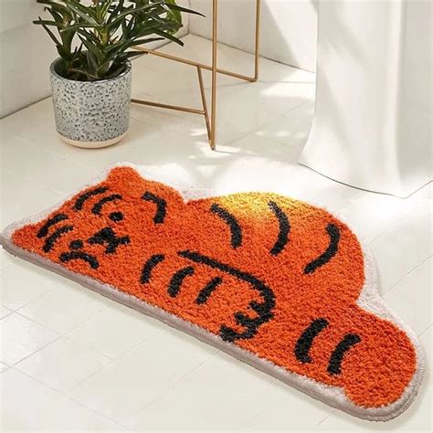 Quirky Soft Tiger Bathroom Mat Fluffy Anti Slip Rugs Home Etsy Uk