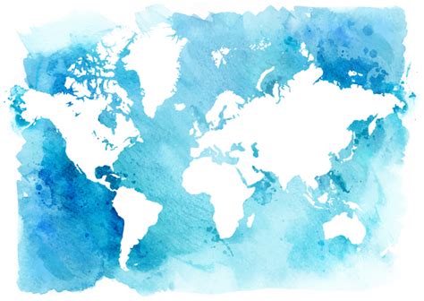 Watercolor World Map Vector 03 Free Download