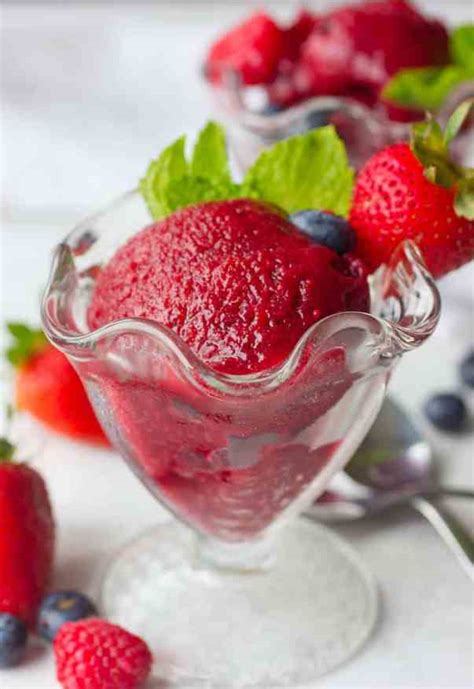 Mixed Berry And Basil Sorbet Recipe Brown Sugar Food Blog