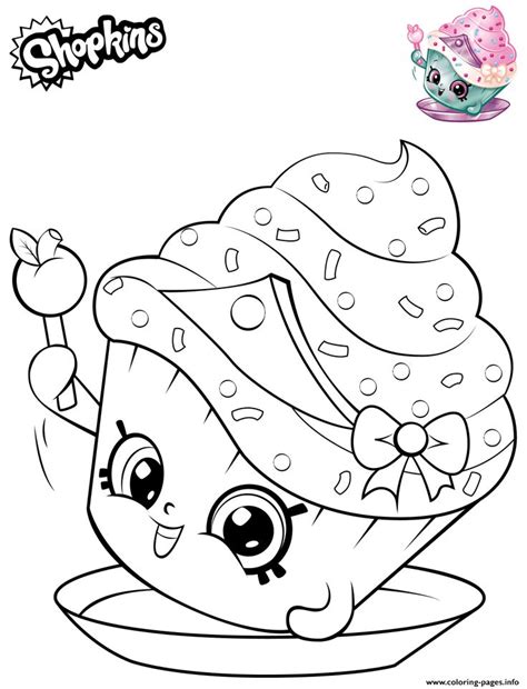 Cake coloring pages 20 images for kids free printable. Print Shopkins Cupcake Princess coloring pages | Princess ...
