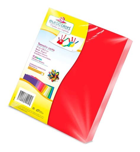 Hojas De Color Rojo Eurocolors Papel Bond Carta 100 Pz Mercadolibre