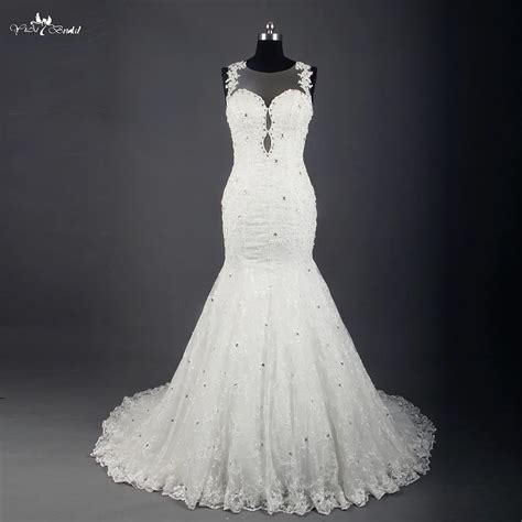 Rsw767 Luxury Rhinestone Crystal Sequin Vintage Lace Sexy Backless Mermaid Wedding Dress 2015