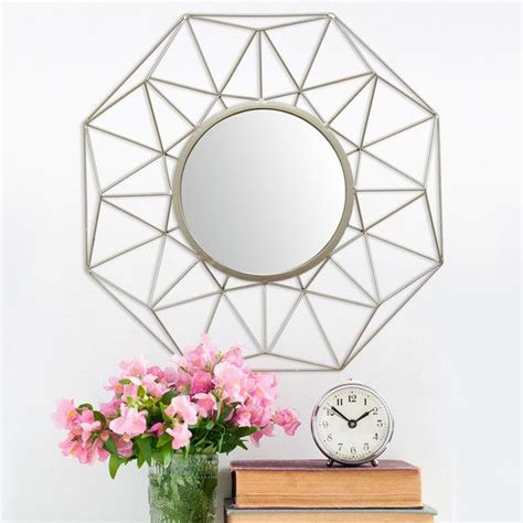 Stratton Home Decor Amber Geometric Wall Mirror 82 Liked On Polyvore