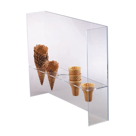 Dispense Rite Csg L Section Ice Cream Cone Holder Acrylic Clear