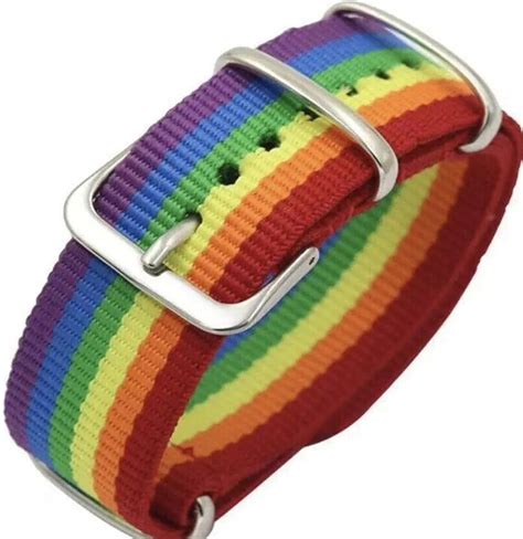 Pride Buckle Rainbow Bracelet Gay Lgbt Flag Fabric Wristband Lgbtq