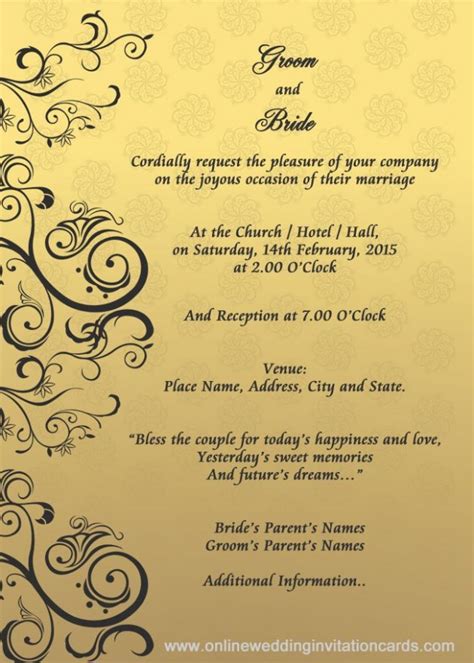 Template Design Wedding Invitation E Card For Marriage