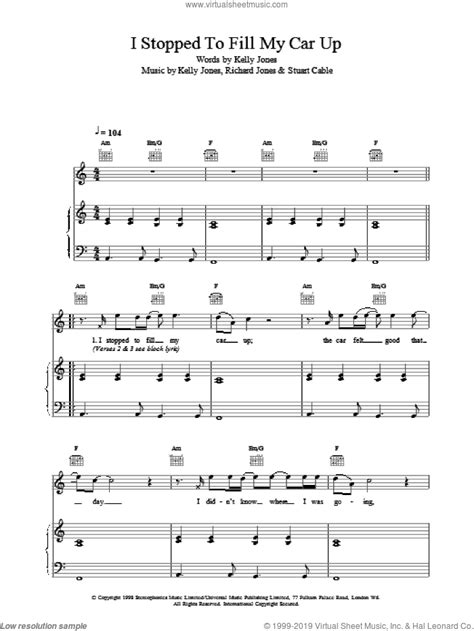 I Stopped To Fill My Car Up Sheet Music For Voice Piano Or Guitar