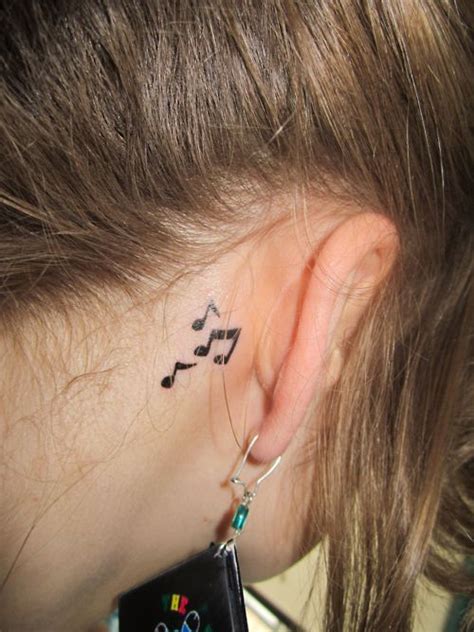 Behind The Ear Music Notes Tattoos Pinterest