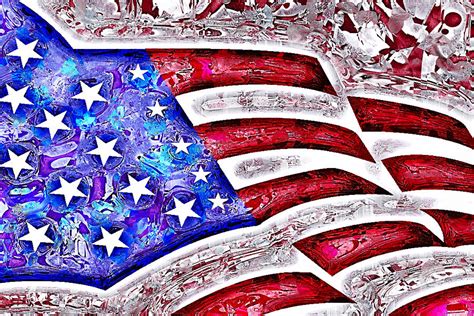 American Flag Abstract Painting