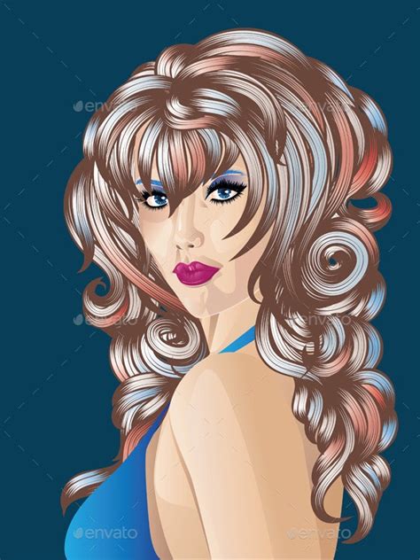 Woman With Colorful Hair By Annartshock Graphicriver