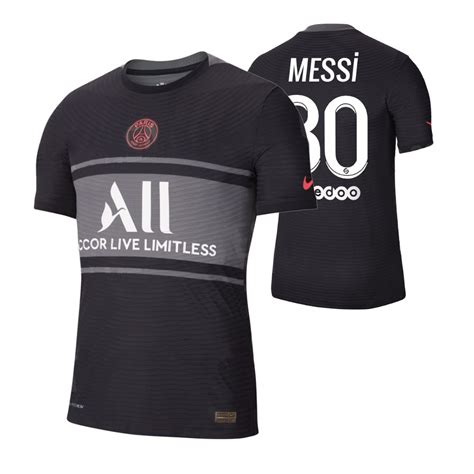 Lionel Messi Paris Saint Germain Jersey Third Black 2021 22 Replica