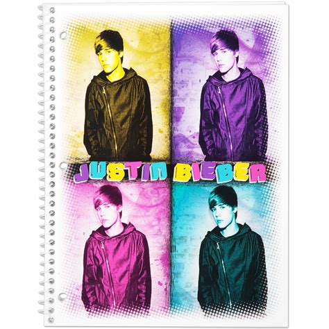 Justin Bieber Notebook 70 Count Wr 4 Square Musictoday Superstore