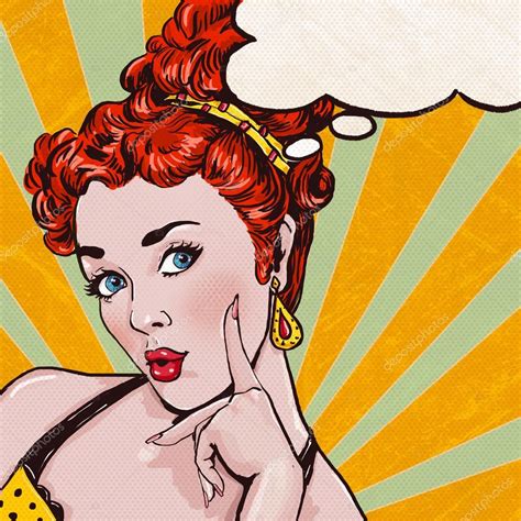 Pop Art Illustration Of Woman With The Speech Bubblepop