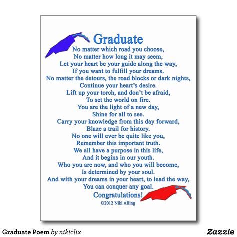 Graduate Poem Postcard Graduation Poems Graduation