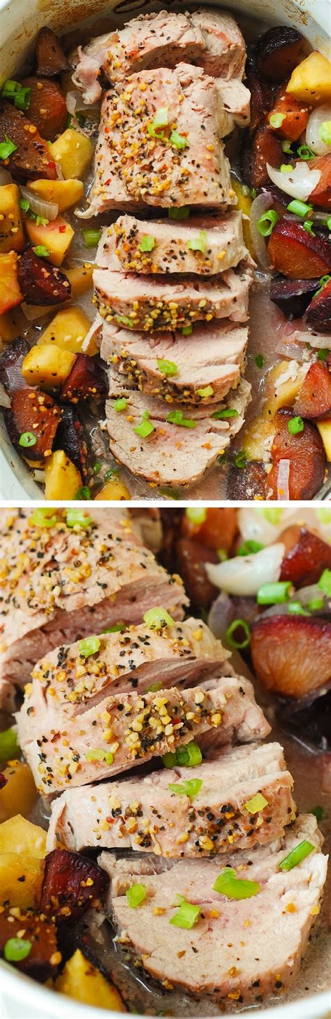 If you want juicy meat, be sure to remove the tenderloin from the oven as soon as it reached 145°f. Oven roasted pork tenderloin, with apples and plums ...