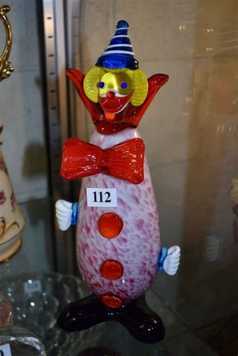 Colorful Murano Clown Glass Sculpture Venetian Murano Glass