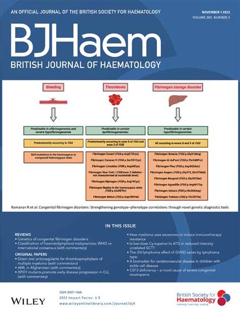 British Journal Of Haematology Wiley Online Library