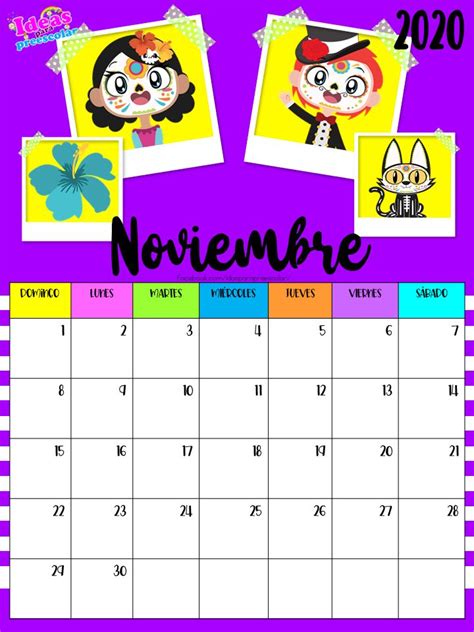 Noviembre 2020 Calendario Preescolar Calendario Escolar Calendario